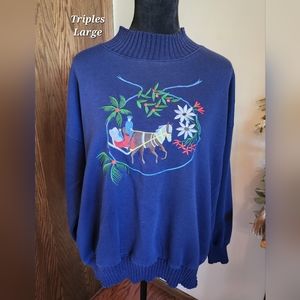 Triplets Vintage Holiday Sweater